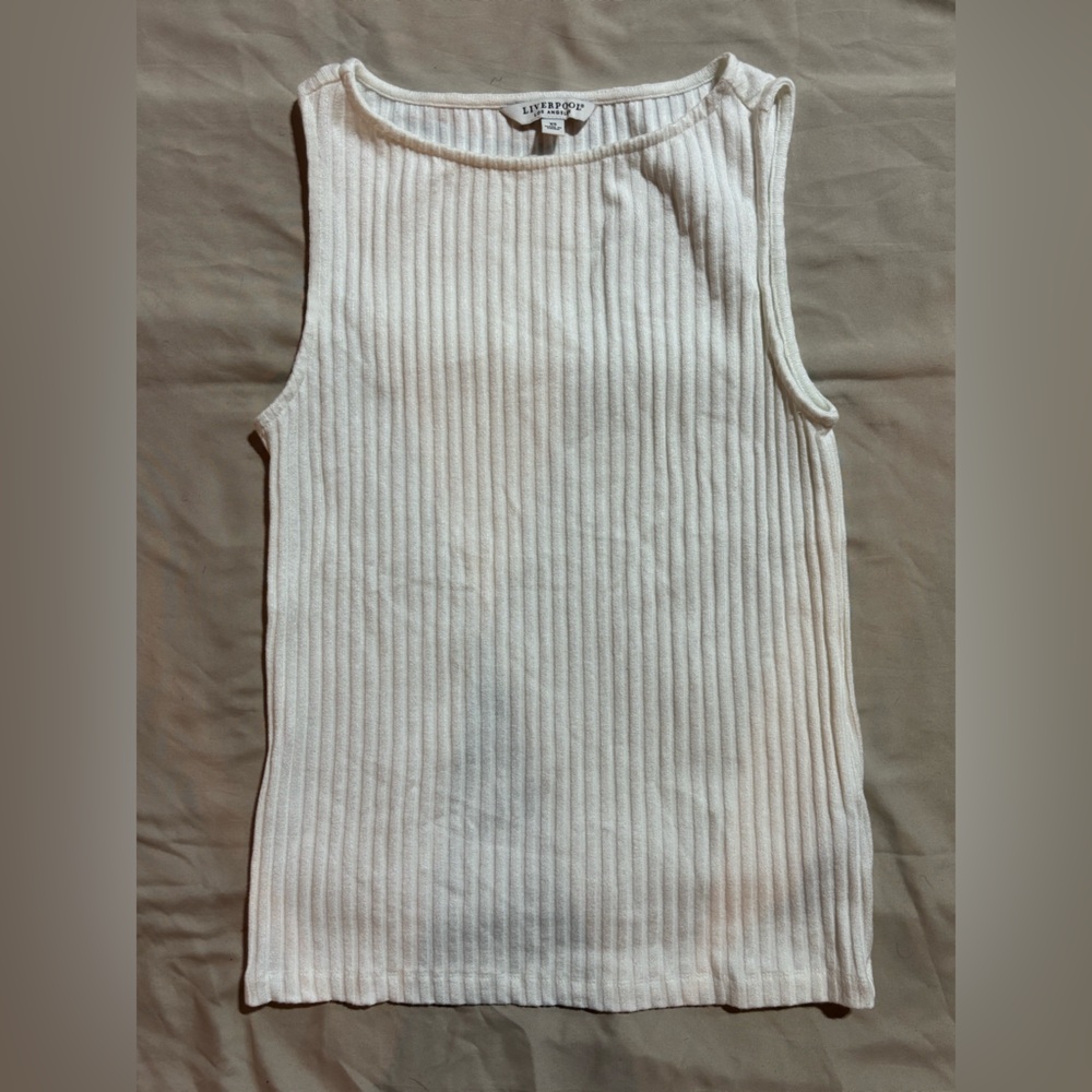 Liverpool Ivory Ribbed Tank Top